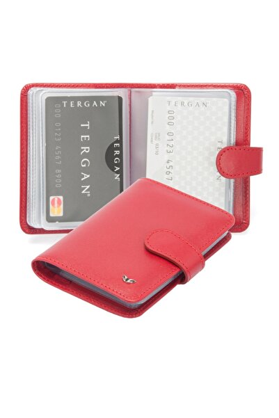 Tergan Kırmızı Deri Unisex Kredi Kartlık 01210c71