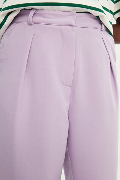 Trendyol Collection Lilac Wide Leg Pleated Woven Trousers TWOSS21PL0155