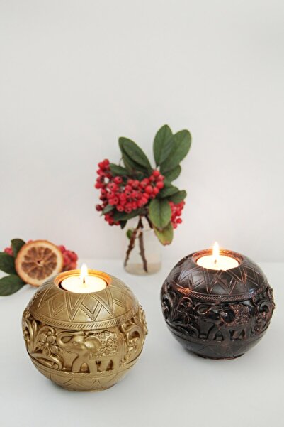 Esafe Home 2'li Filli (elephant) Beton Büyük Top Mumluk