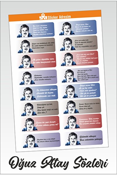 Sticker Adresim Oğuz Atay Sticker Seti