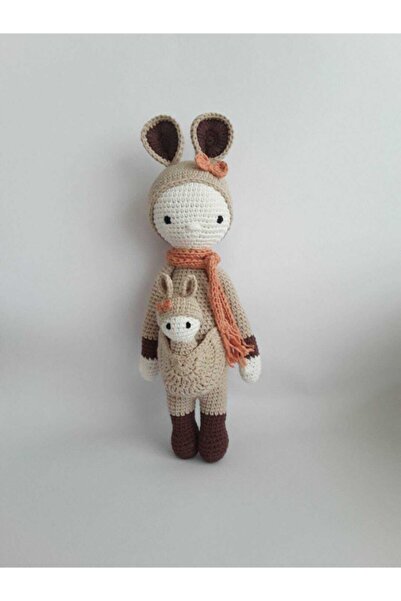 OYUNCAKPARK Bebekli Kanguru Amigurumi Organik Oyuncak