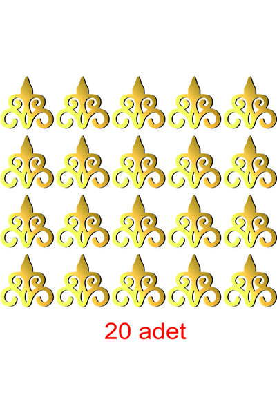 Kurtulan Lazer Tasarım Pleksi Ayna Dekor Gold Renk Duvar Dekor 20 Adet Adet B...