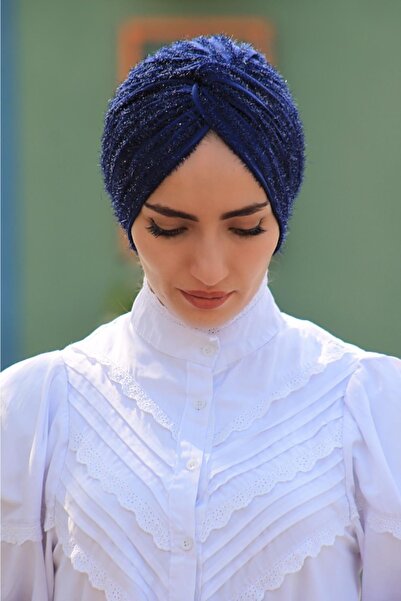 Amisos Bone Şal Hazır Tesettür Giyim Hazır Düğüm Bone Sakallı Kumaş - Yeni Desen