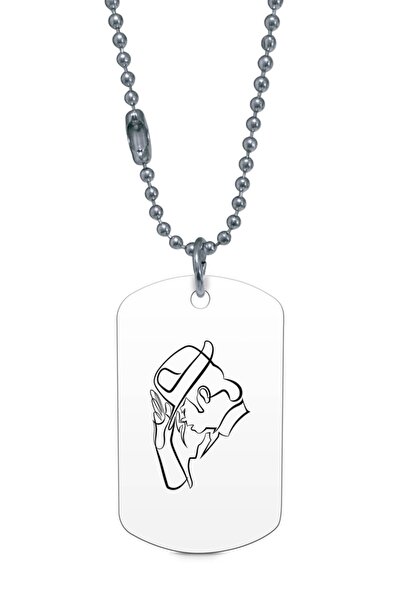 herotasarım قلادة مايكل جاكسون الفضية - Dft1566