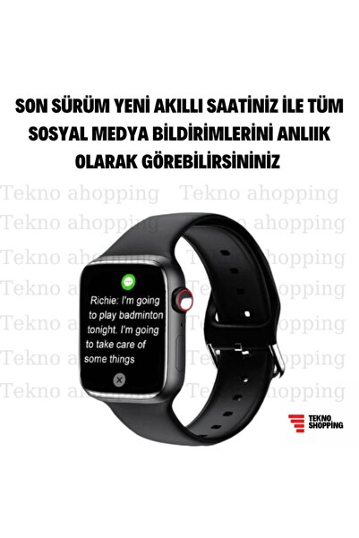 TEKNO Watch 7 Pro Max Uyumlu Smartwatch Yeni Kasa Hd Ekran Çift Tuş Aktif Gri Akıllı Saat