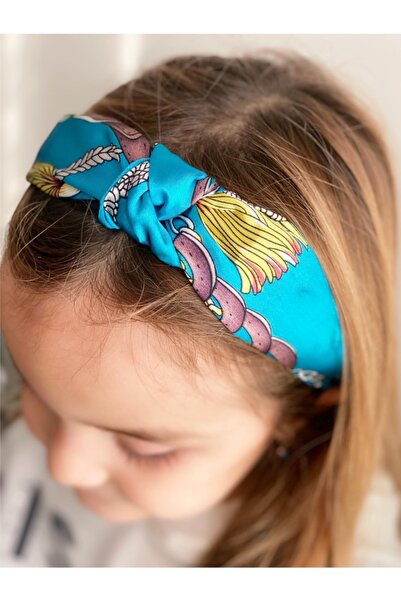 QUEEN AKSESUAR Eșarfă mare cu noduri din satin, coroană cu model de lanț, cor...