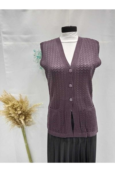 Sel Tekstil Women's Mercerized Chain Motif Mother Vest