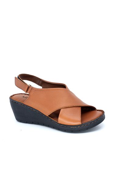 TRENDYSHOES D22-011 Δερμάτινα Ανατομικά Γυναικεία Καφέ Σανδάλια
