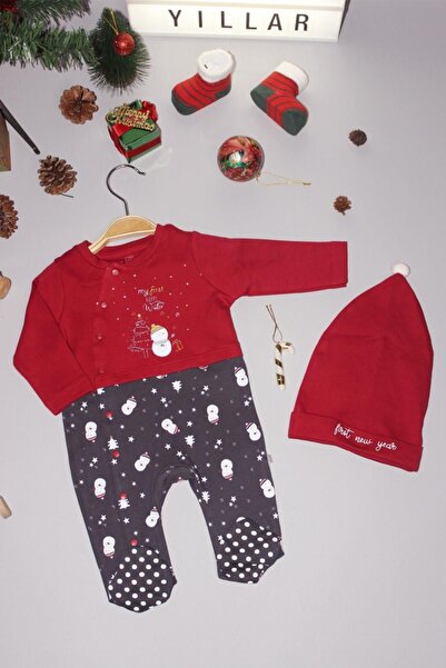 Bibaby Hello New Year Jumpsuit with Hat 60571 Anthracite