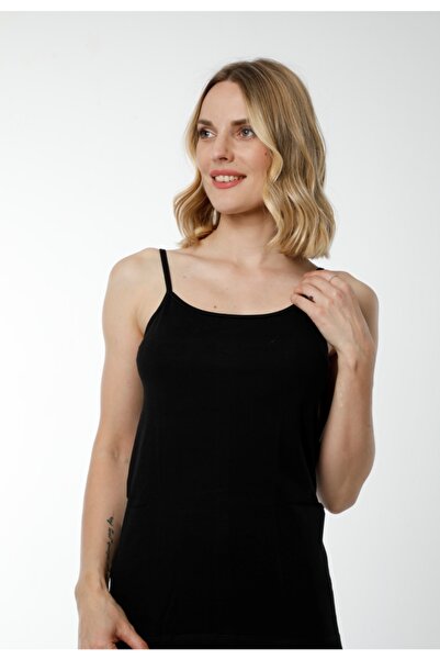 Hmd 2005 Black 100% Cotton Comfortable Texture Thin Rope Strap Ribbed Women's Athlete