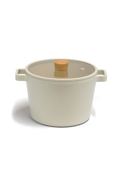 NEOFLAM Fika Deep Cast Aluminum Pot with Glass Lid 22 Cm X 15 Cm