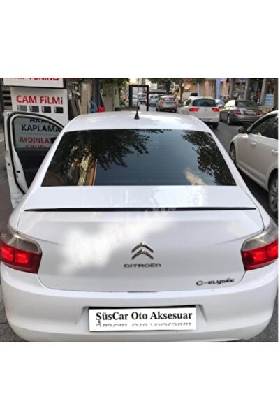 ŞüsCarOto Citroen C Uyumlu Elysee Bagaj Üstü Slim Spoiler Parlak Siyah Piano ...