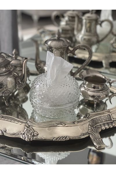 dekorasyon garajı Crystal Cut Glass Napkin Holder