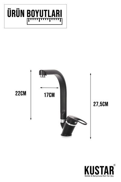 KUSTAR Black Mix Tyal Kitchen Sink Faucet Herringbone Pipe