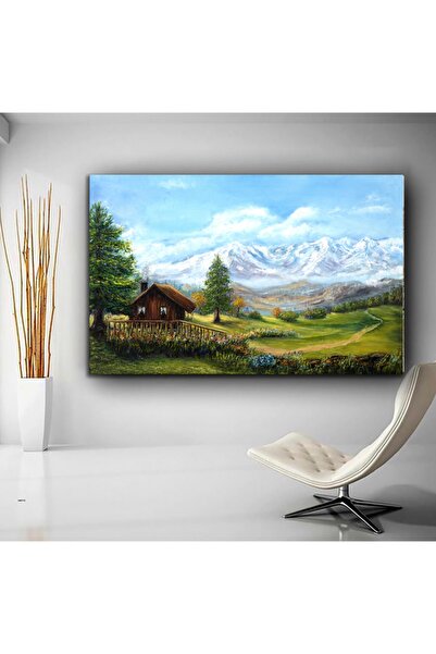 Sebenta Dekoratif Doğa Ev Manzara Kanvas Tablo