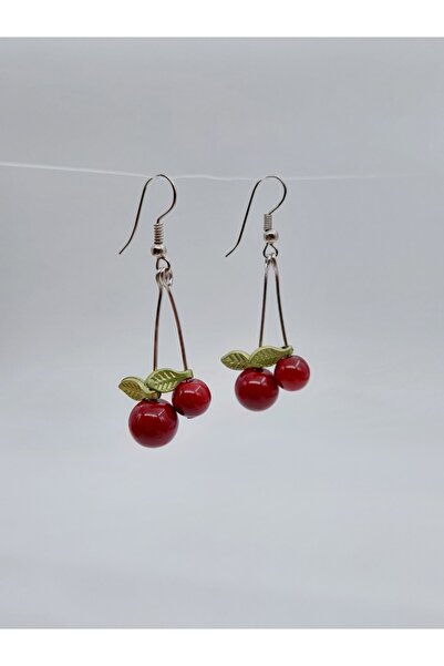 embaaksesuar أقراط نسائية مصنوعة يدوياً من الكرز