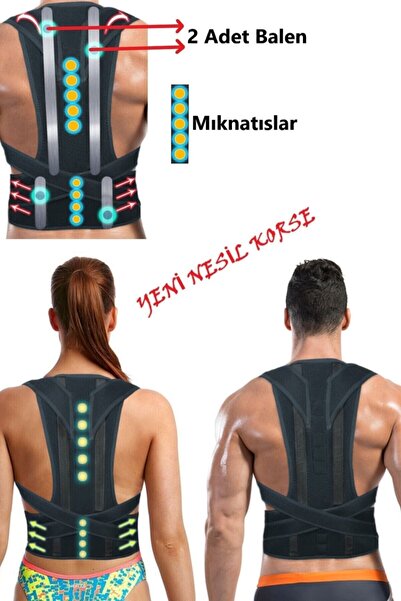 Ankaflex Unisex Black Underwire Innovative Design Magnetic Posture Corrector Upright Corset