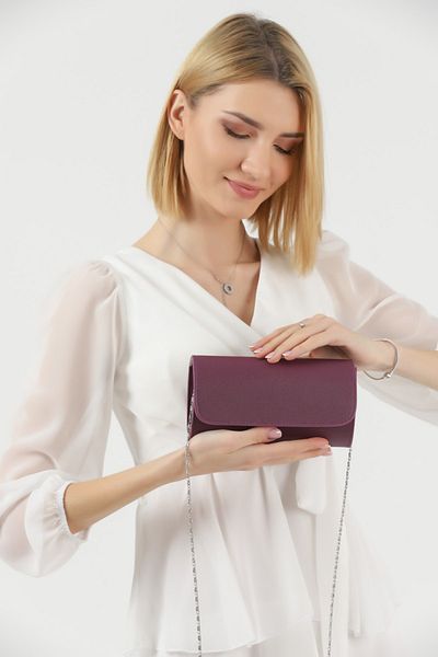 efnanstore Poșetă portofoliu rochie de seară cu model linie violet