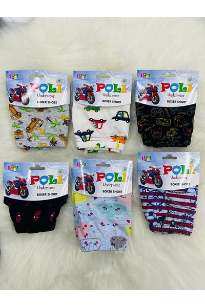 Poli Underwear Boy's 6-Piece Boxers