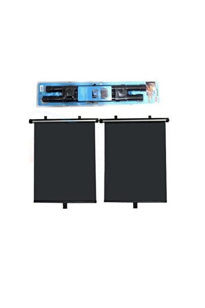 Genel Markalar Yan Cam Makaralı Perde Siyah 2 Li Takım