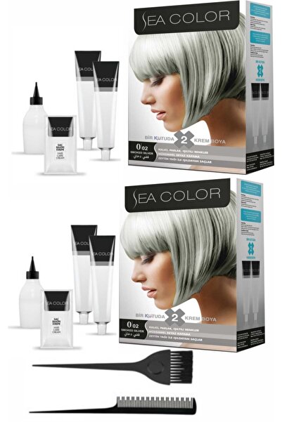 Sea Color Bir Kutuda 2 Boyama X2 Adet 0.02 Smoked Silver-gri+tarak-fırça
