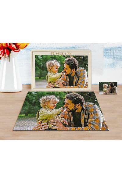 Bk Gift Kişiye Özel Tam Boy Baba Ve Oğul Karikatürlü 1000 Parça Profesyonel P...