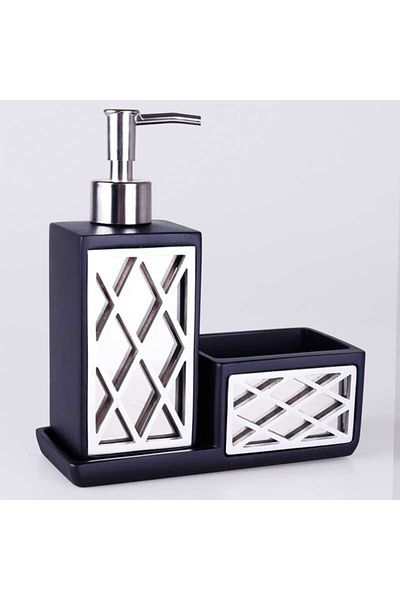 Selim Дозатор за течен сапун Felica Black Silver за кухня