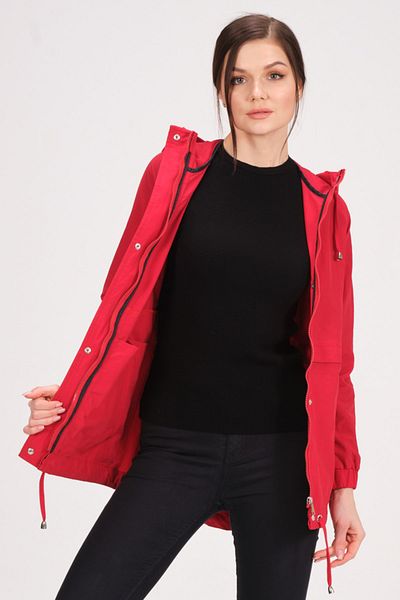 PIQUE Women's Red Coat Hooded Unlined Raincoat Gilmore Women's Raincoat
