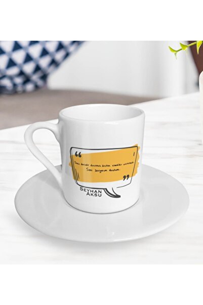Bk Gift Kişiye Özel Kendi El Yazın Mesajlı Isimli Türk Kahvesi Fincanı-2