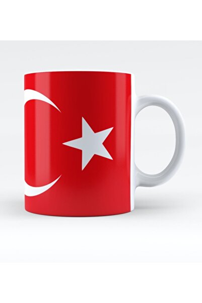 Bk Gift Kişiye Özel Türk Bayrağı Tasarımlı Kupa Bardak