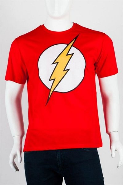 Dünyadan Hediyeler Flash Symbol Unisex Βαμβακερό μπλουζάκι με κανονική εφαρμογή μεσαίο