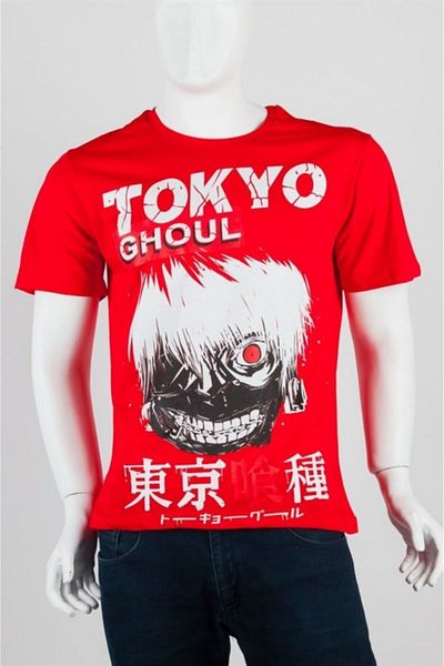 Dünyadan Hediyeler Tokyo Ghoul Unisex βαμβακερό κανονικό κόκκινο μπλουζάκι μικρό