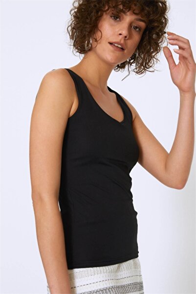 Quzu Women's Black Basic Blouse (15Y60009-01)