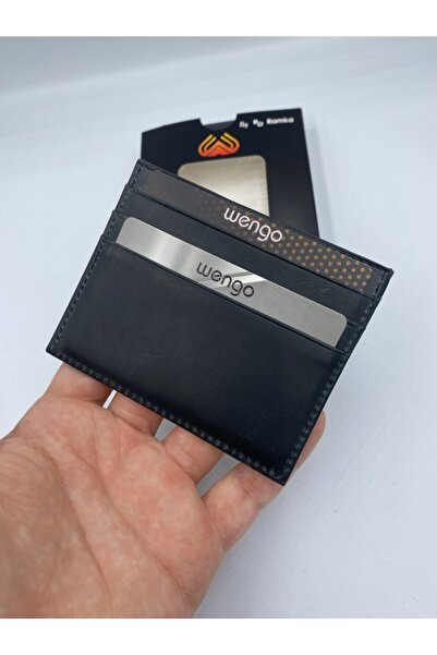 Wengo Portofel pentru bărbați cu suport pentru carduri de calitate, negru mat
