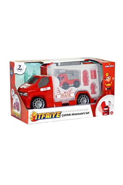 King Toys MRT-67 King Toys، شاحنة إنقاذ محرك الإطفاء مع حقيبة