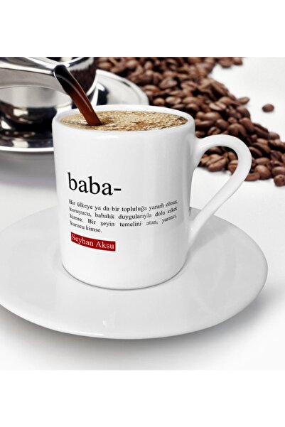 Bk Gift Kişiye Özel Baba Türk Kahvesi Fincanı