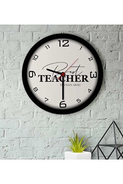 Bk Gift Kişiye Özel En Iyi Öğretmen Ahşap Duvar Saati-17