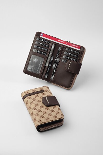 CENGİZ PAKEL Monogram Жіночий гаманець середнього розміру 65256mp Візон-кава