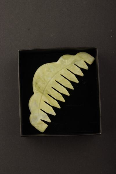 OSMANLI DEĞERLİ TAŞ Πιστοποιημένη οβάλ χτένα από φυσική πέτρα νεφρίτη