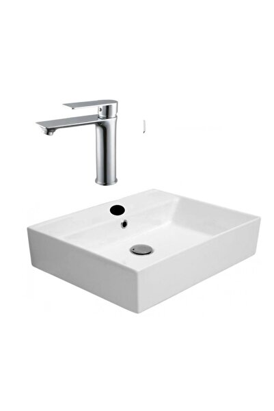 GPD Alvit 38*50 Tezgahüstü Setüstü Lavabo 38*50 Cm Provido Lavabo Bataryası M...