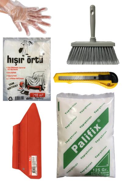 Palifix 6'lı Süper Set Duvar Kağıdı Uygulama Yapıştırıcısı/125gr Tutkal/spatu...