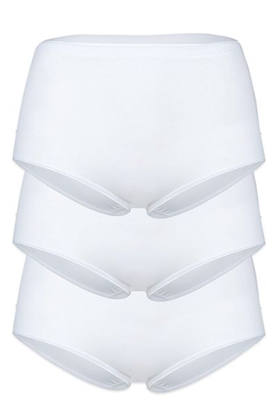 BSM Λευκό Modal Heightening Soft Breathable Σετ 3 Γυναικείων Σλιπ Batokom