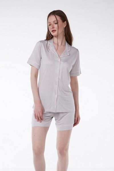 BAHHAR Front Buttoned, Shirt Collar, Short Sleeve, Shorts, Women's Bamboo Fabric Pajamas Set