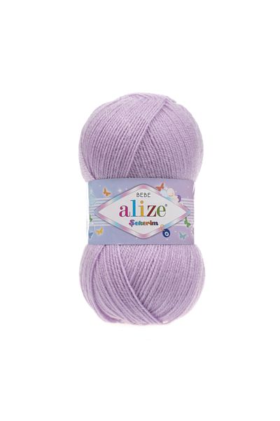 Alize Şekerim Baby Hand Knitting Yarn (Συσκευασία 5) - 27-λιλά