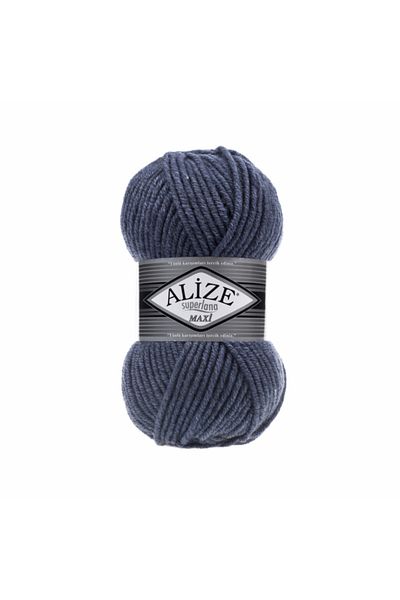 Alize Superlana Maxi 5-Piece Denim Melange Set - Thick Hand Knitting Rope 203