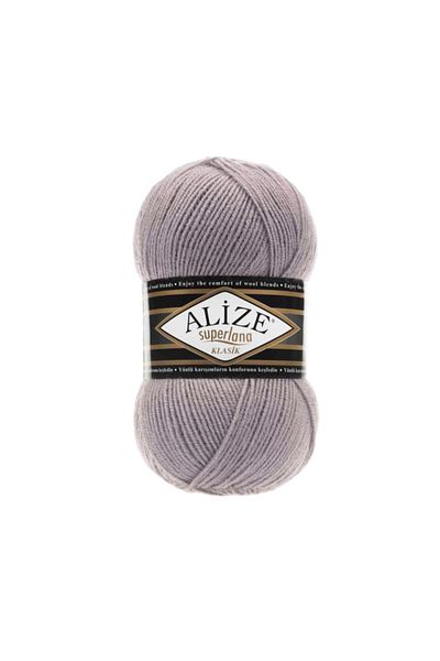 Alize Süperlana Classic Hand Knitting Yarn (Συσκευασία 5) - 142-ροζ γκρι