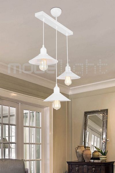 Tuğbasan Maya 3-Piece White Pendant Lamp Set
