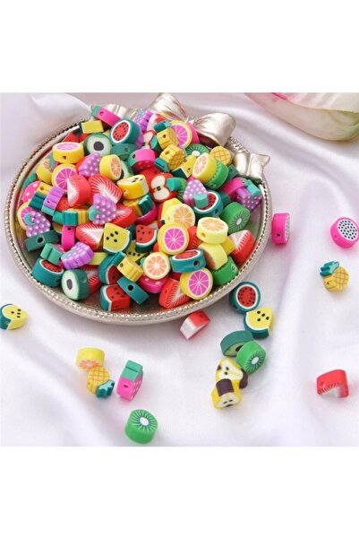 platin hediyelik 100 de bucăți de mărgele Fimo mixte