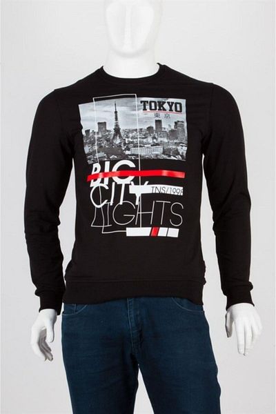 Dünyadan Hediyeler Tokyo Unisex Βαμβακερό φούτερ με λεπτή εφαρμογή Medium