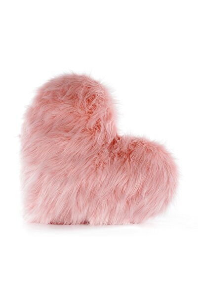 Paris Life Kalp Peluş Içi Dolu Yastık Yıkanılabilir - Pudra (yastık Ile Birlikte)